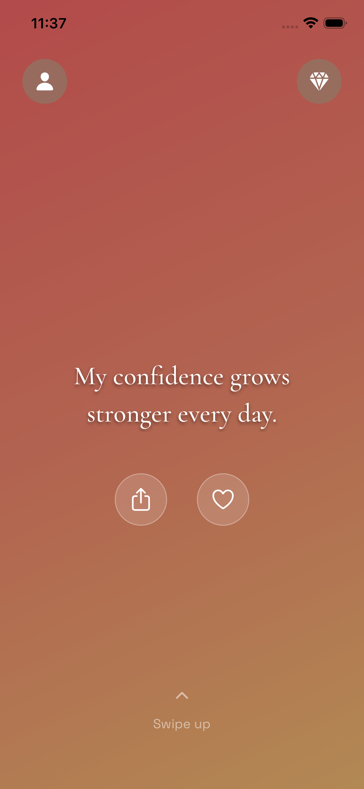 Affirmation Screen